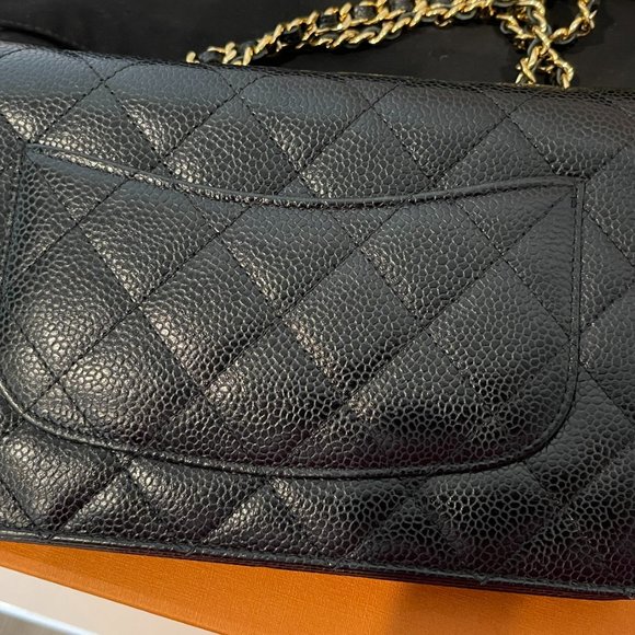 Chanel Wallet on Chain Gold Hardware Black Caviar Leather Cross Body Bag - Picture 4 of 17